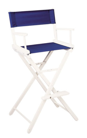 Contemporary Model Bar Height White Finish Directors Chair